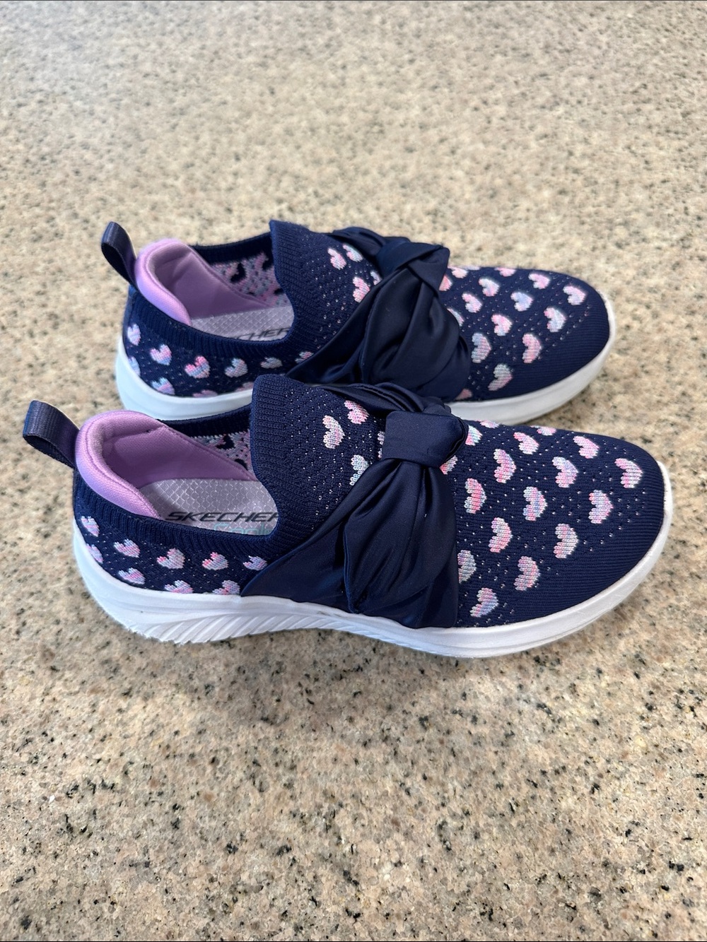 Sketchers memory foam slip on sneakers (girls)